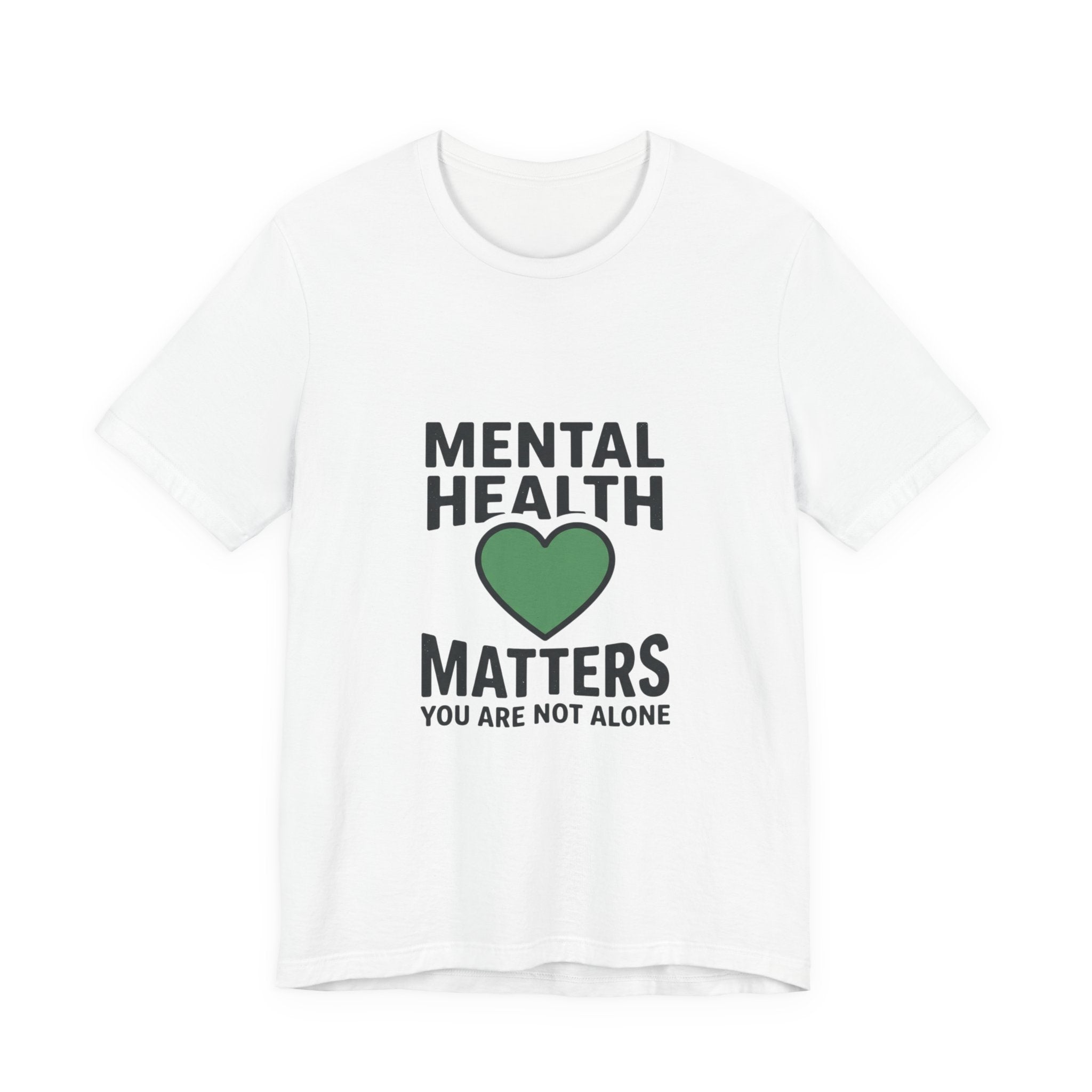 Mental Health Matters heart tee | Wear Green awareness ribbon, self-care