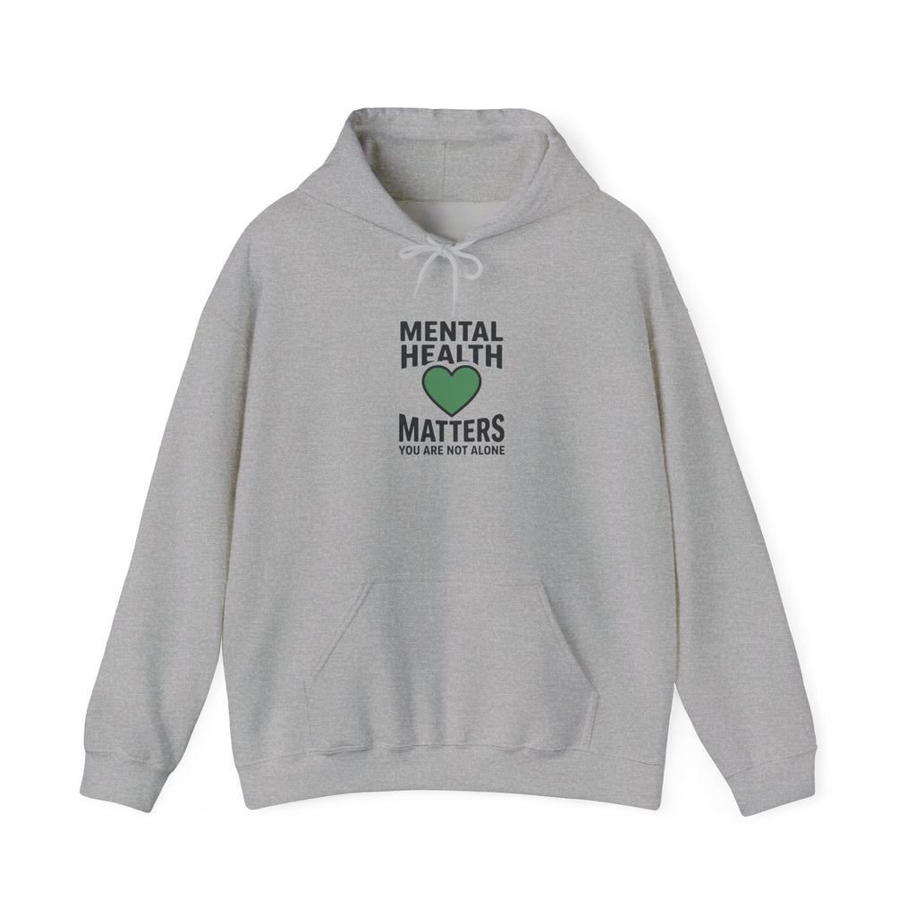 Mental Health Matters Hoodie — Wear Green Heart | Roots & Hope