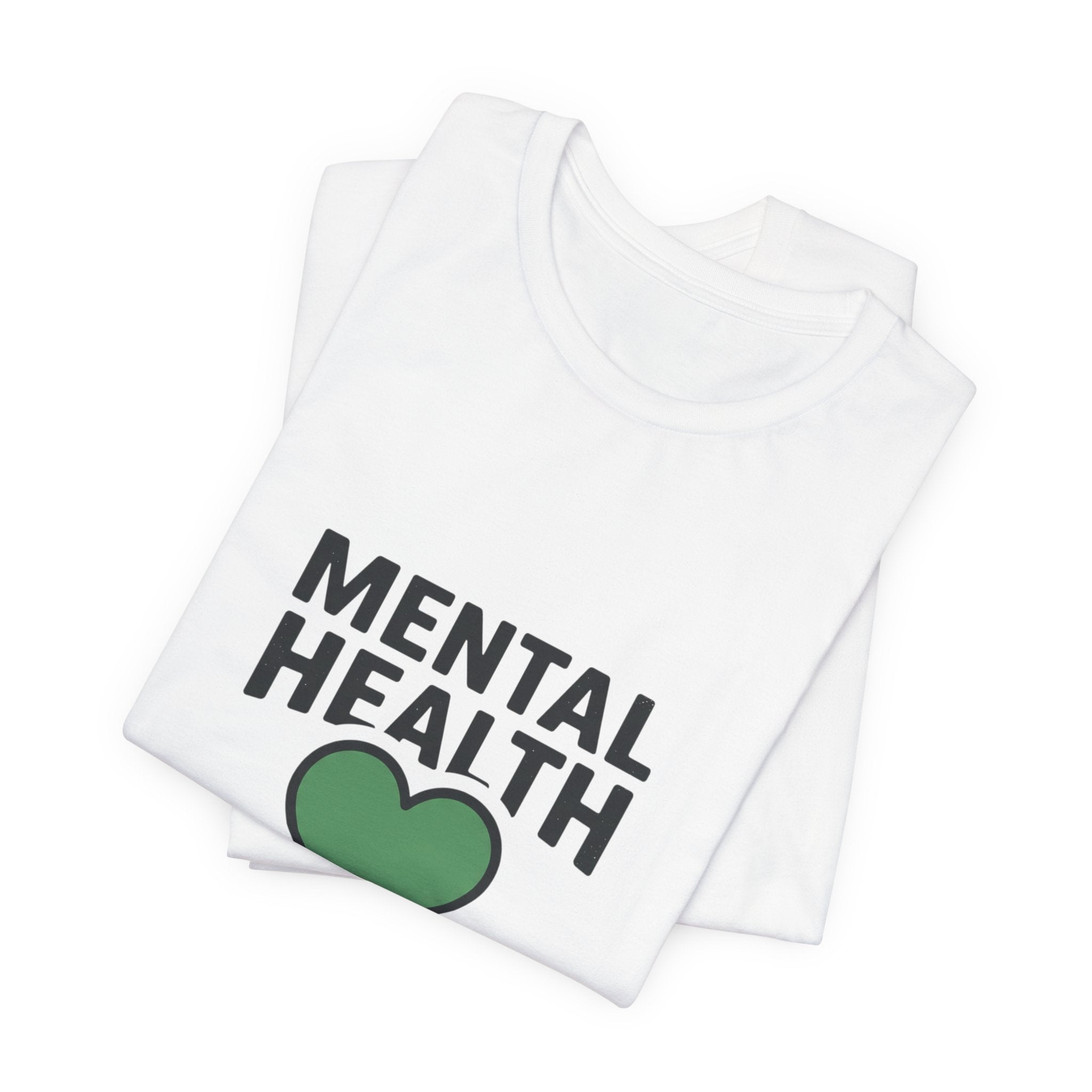 Mental Health Matters heart tee | Wear Green awareness ribbon, self-care