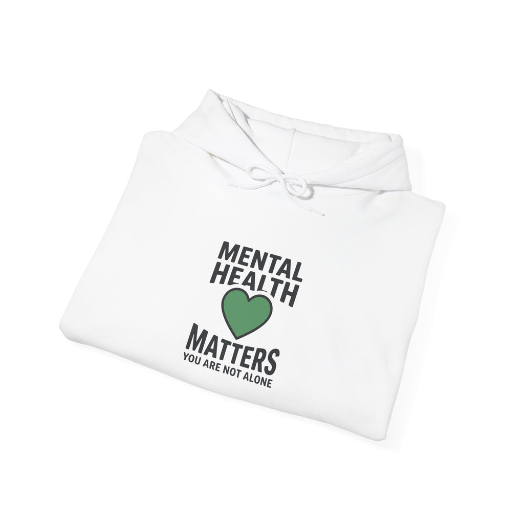 Mental Health Matters Hoodie — Wear Green Heart | Roots & Hope