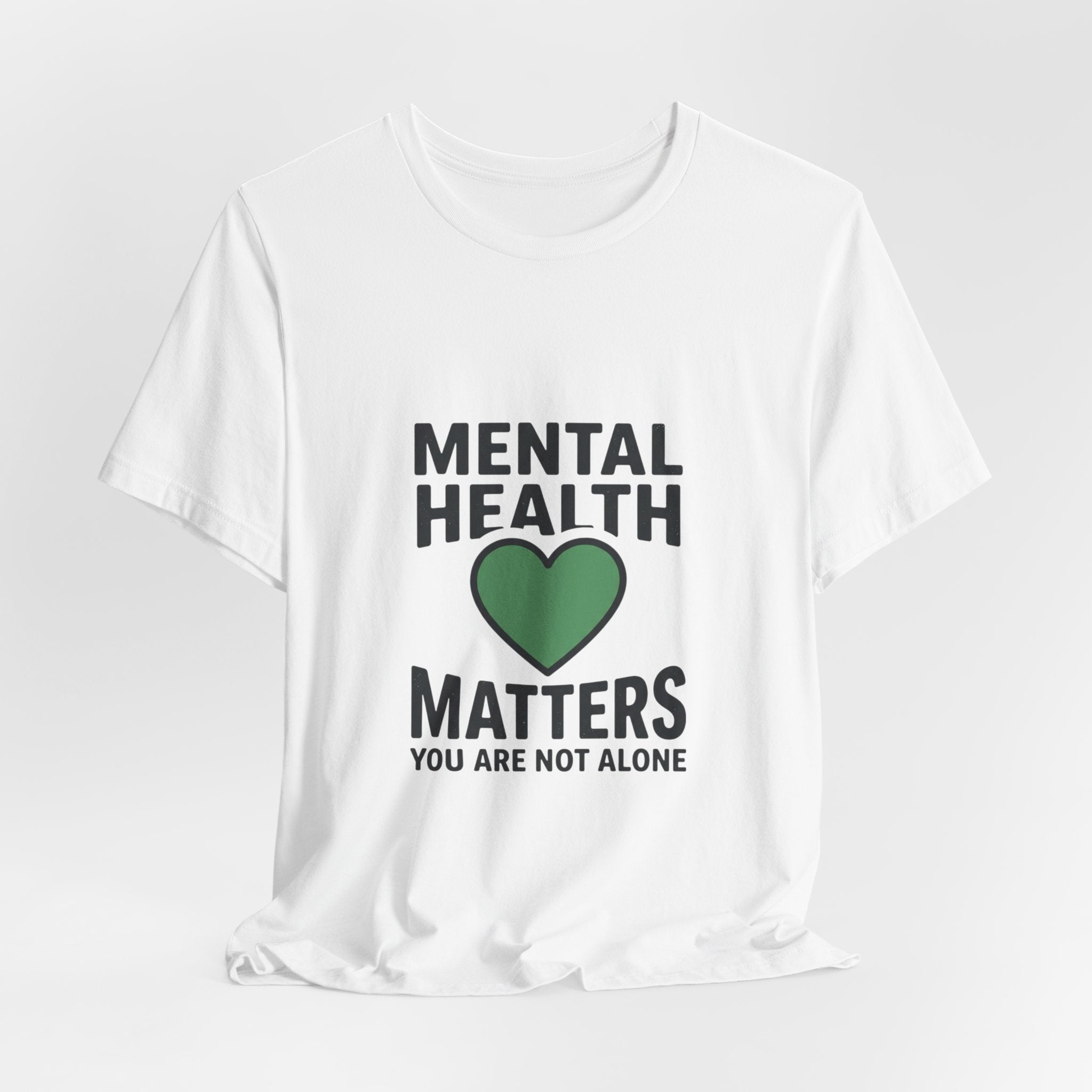 Mental Health Matters heart tee | Wear Green awareness ribbon, self-care