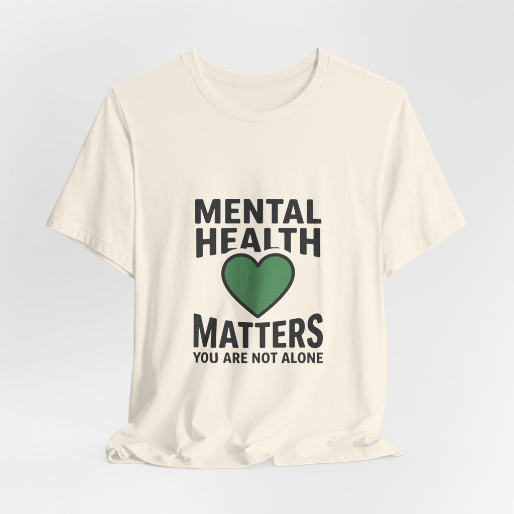 Mental Health Matters heart tee | Wear Green awareness ribbon, self-care