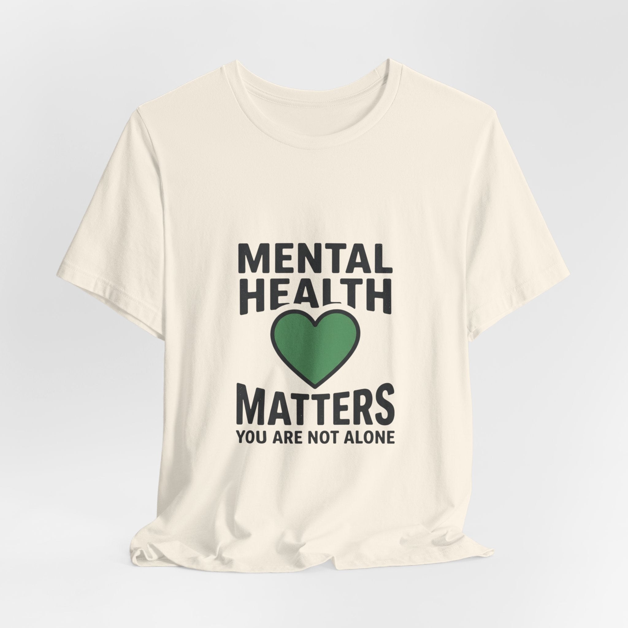 Mental Health Matters heart tee | Wear Green awareness ribbon, self-care