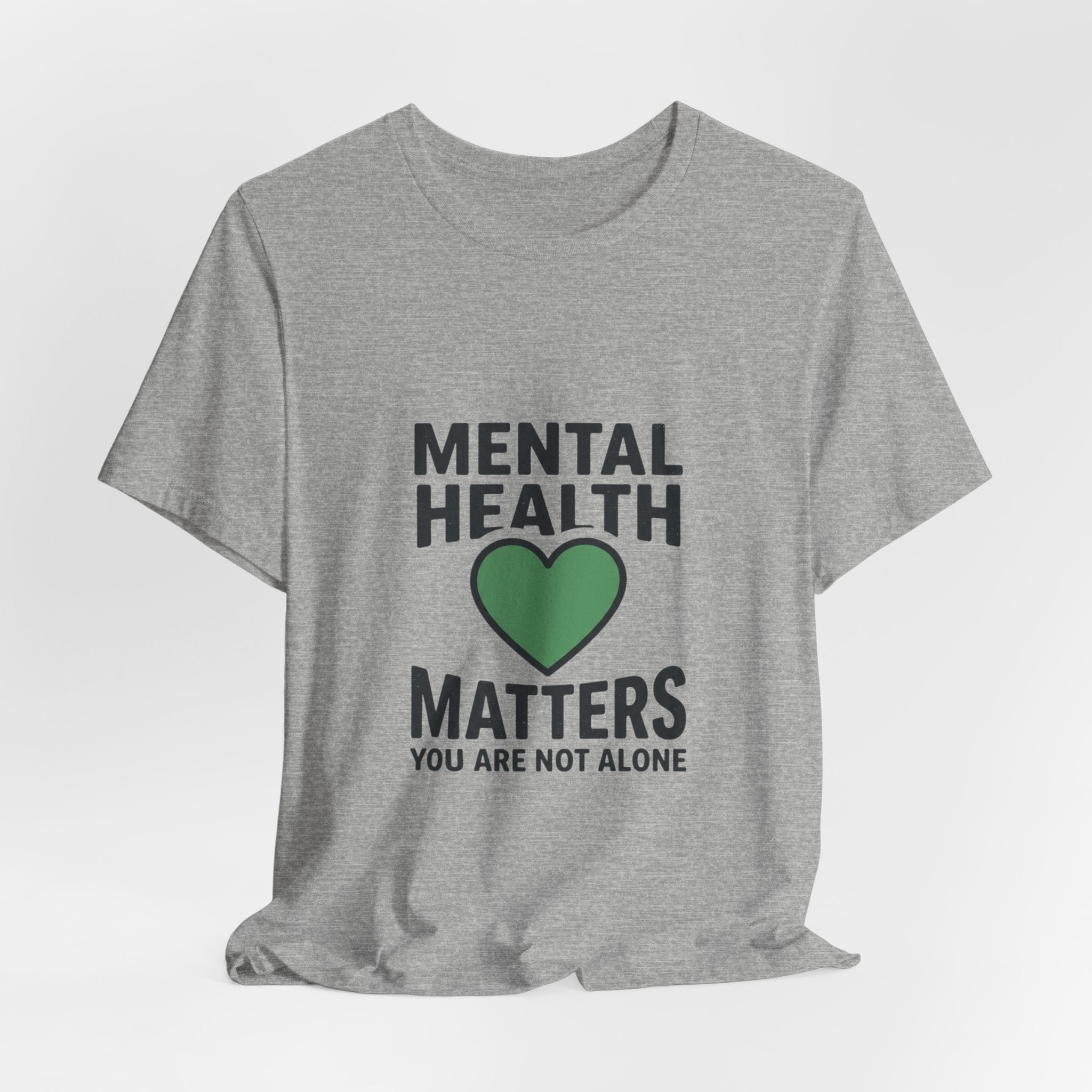 Mental Health Matters heart tee | Wear Green awareness ribbon, self-care