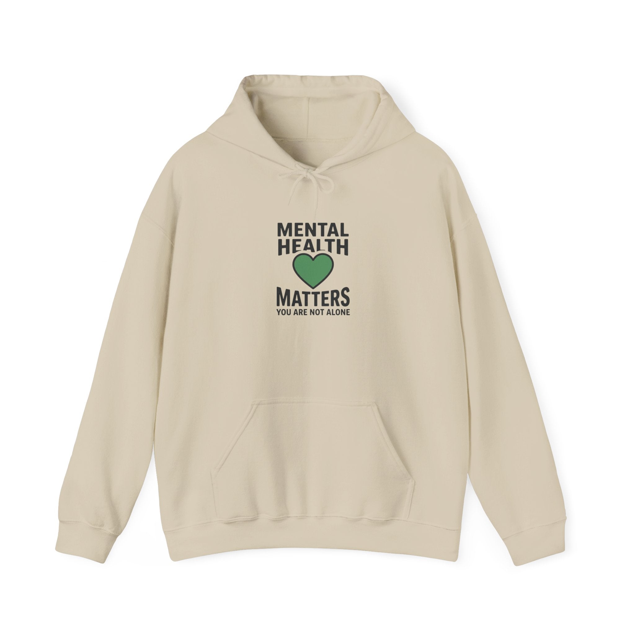 Mental Health Matters Hoodie — Wear Green Heart | Roots & Hope